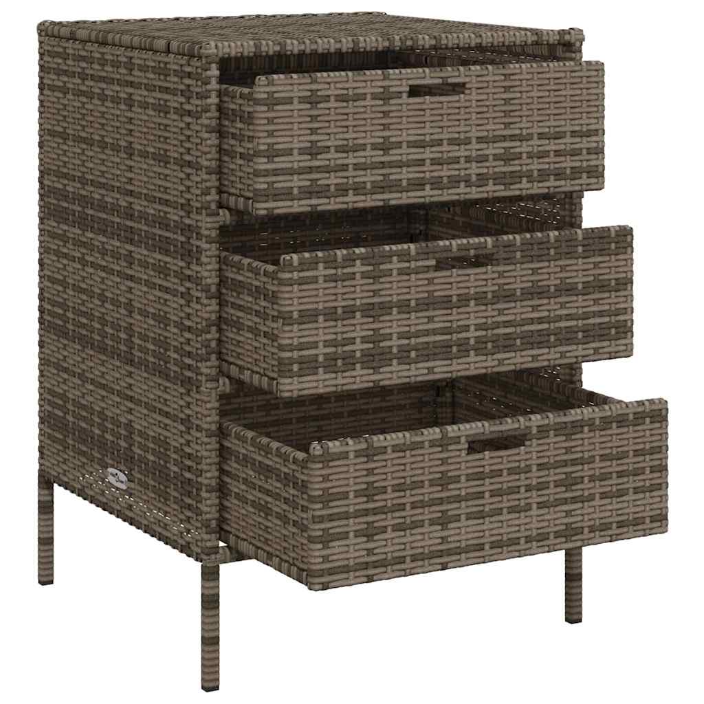 Armadietto Portaoggetti Giardino Grigio 55x59x80cm Polyrattan