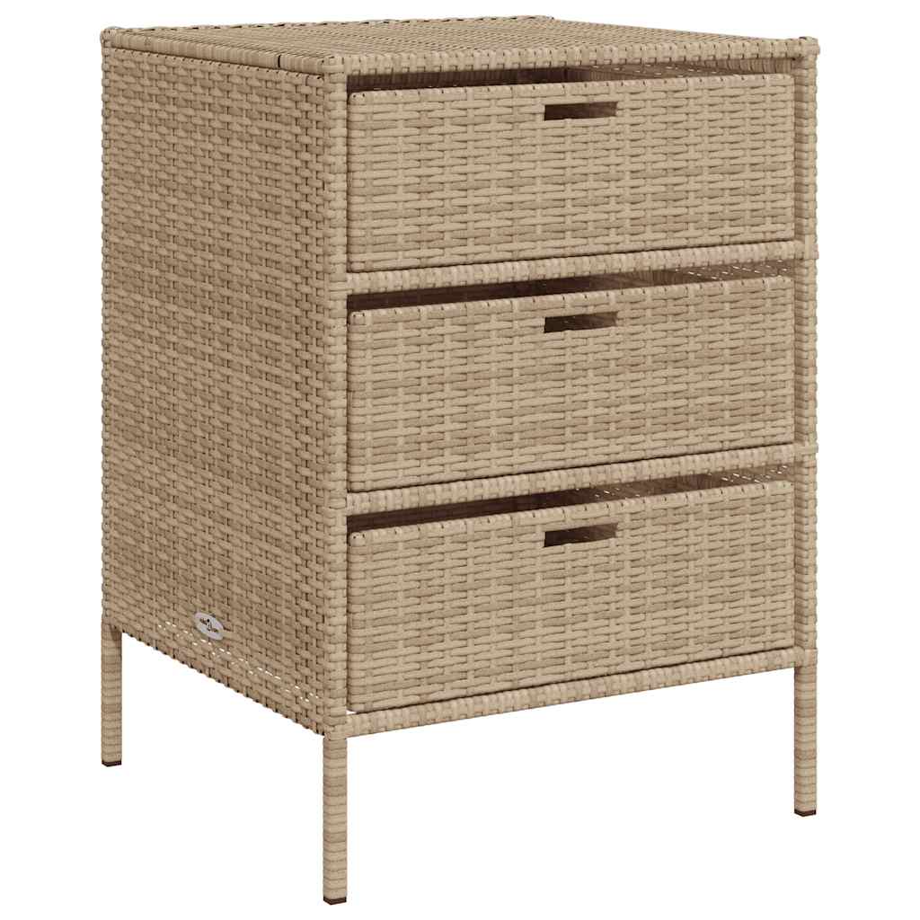 Armadietto Portaoggetti da Giardino Beige 55x59x80cm Polyrattan
