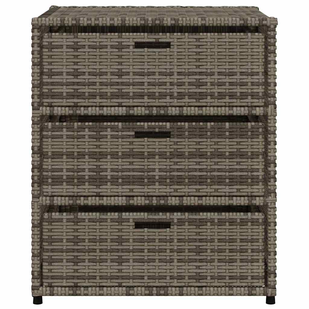 Armadietto Portaoggetti Giardino Grigio 55x59x69cm Polyrattan
