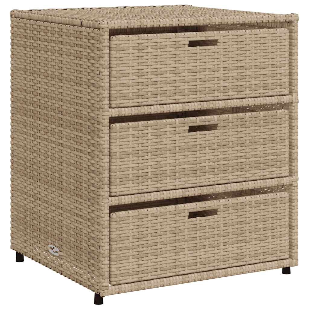 Armadietto Portaoggetti da Giardino Beige 55x59x69cm Polyrattan