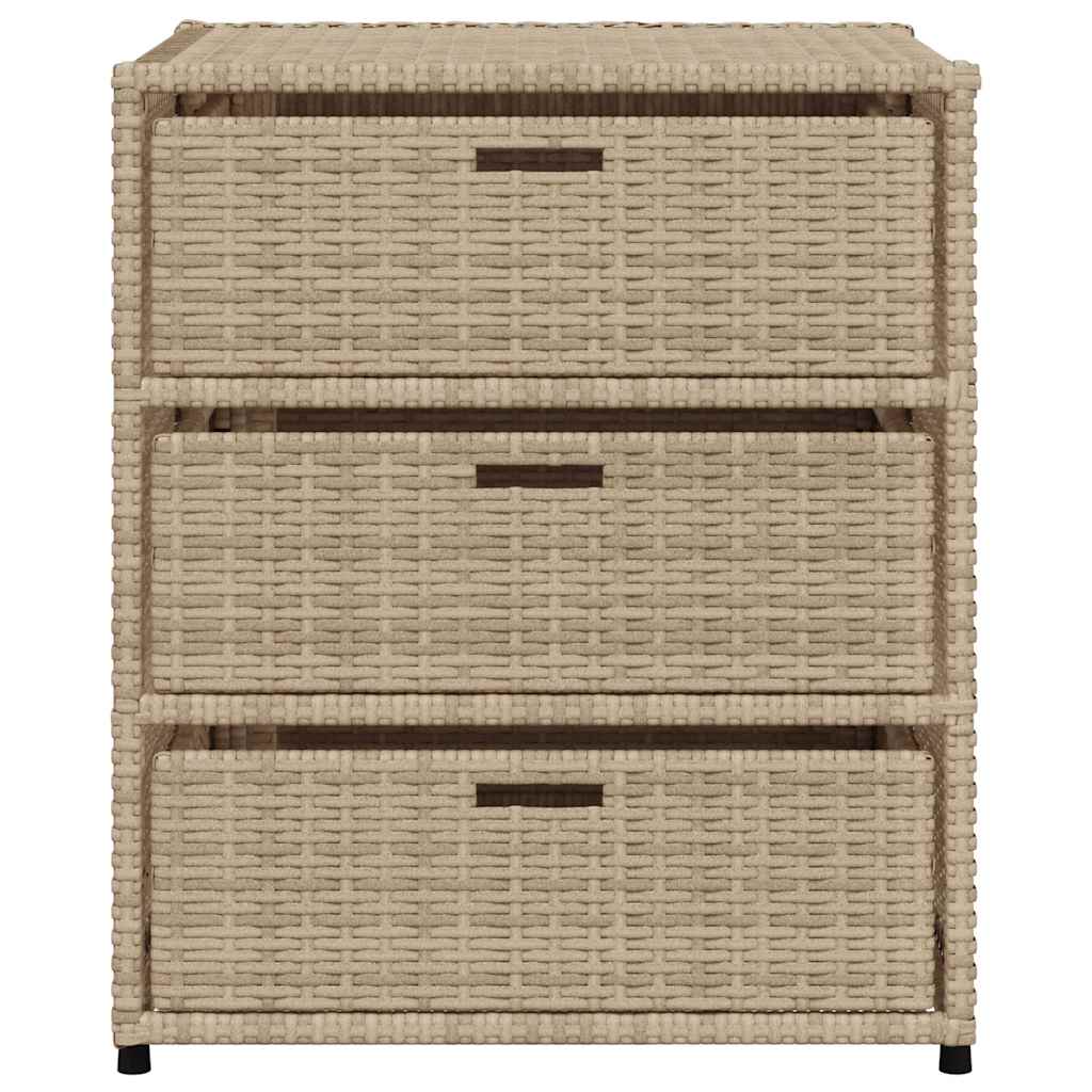 Armadietto Portaoggetti da Giardino Beige 55x59x69cm Polyrattan
