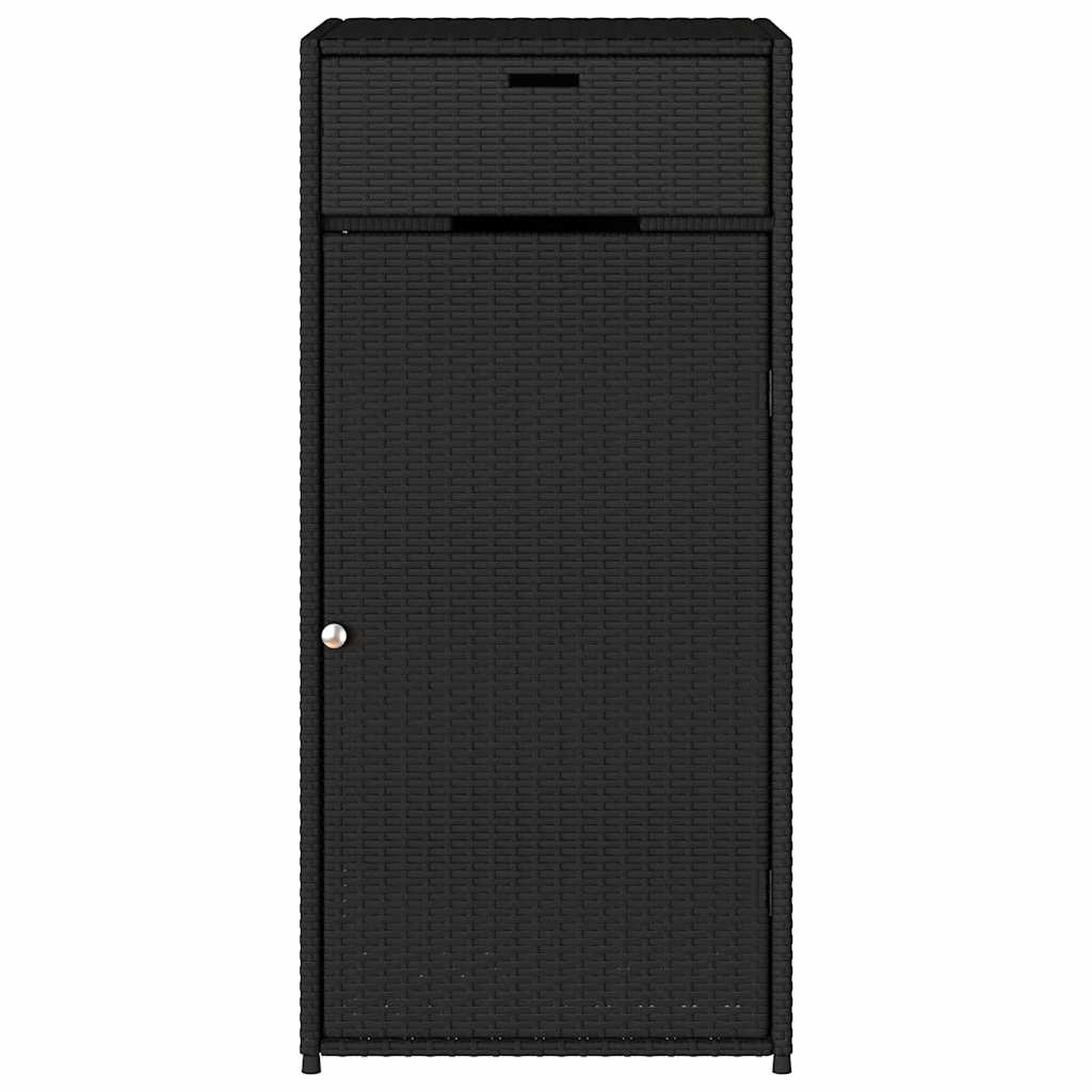 Armadietto Portaoggetti da Giardino Nero 55x55x111cm Polyrattan