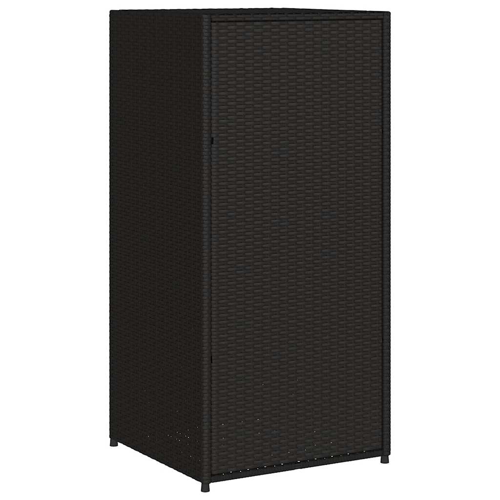 Armadietto Portaoggetti da Giardino Nero 55x55x111cm Polyrattan