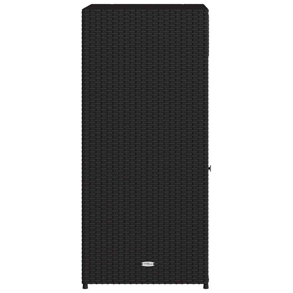 Armadietto Portaoggetti da Giardino Nero 55x55x111cm Polyrattan