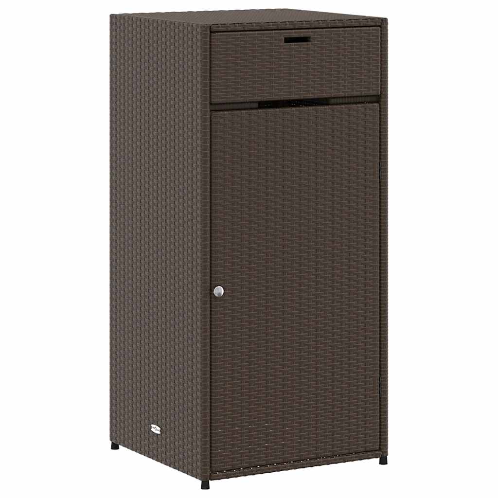 Armadietto Portaoggetti Giardino Marrone 55x55x111cm Polyrattan