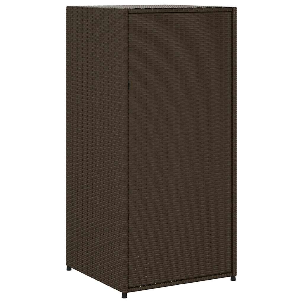 Armadietto Portaoggetti Giardino Marrone 55x55x111cm Polyrattan