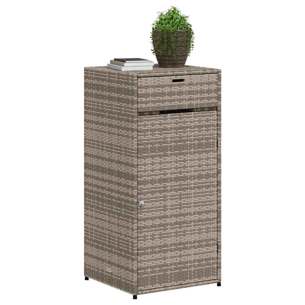 Armadietto Portaoggetti Giardino Grigio 55x55x111cm Polyrattan