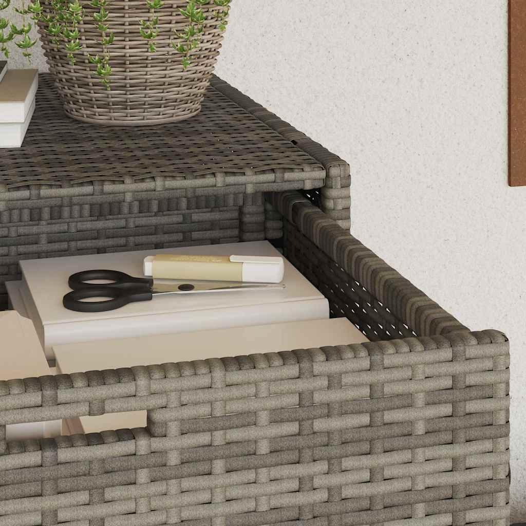 Armadietto Portaoggetti Giardino Grigio 55x55x111cm Polyrattan
