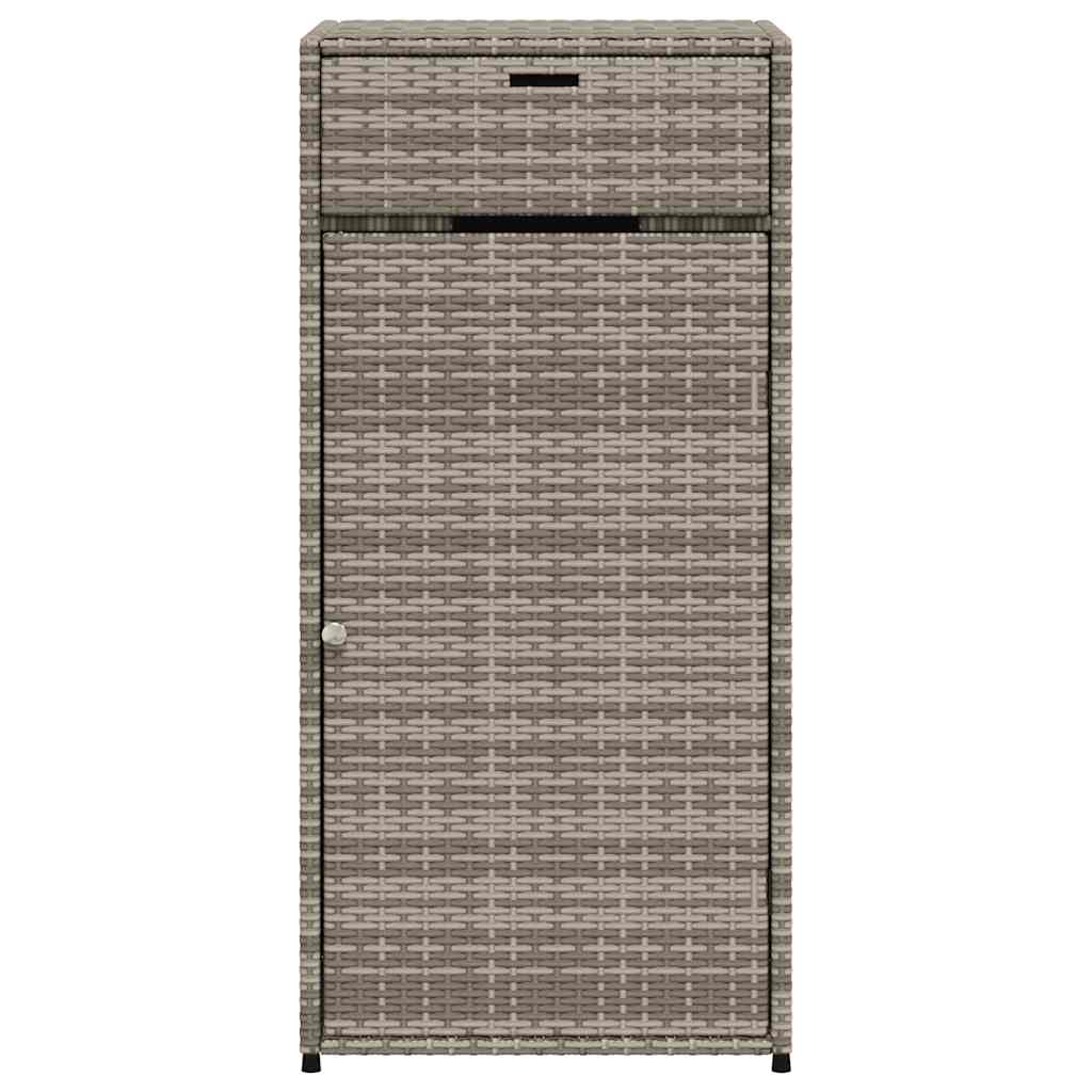 Armadietto Portaoggetti Giardino Grigio 55x55x111cm Polyrattan