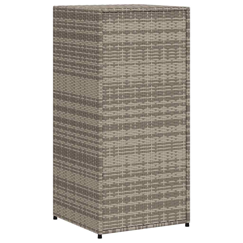 Armadietto Portaoggetti Giardino Grigio 55x55x111cm Polyrattan