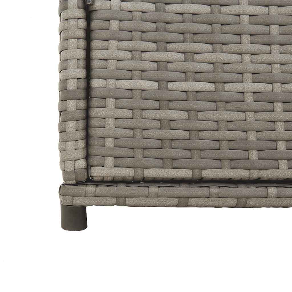 Armadietto Portaoggetti Giardino Grigio 55x55x111cm Polyrattan