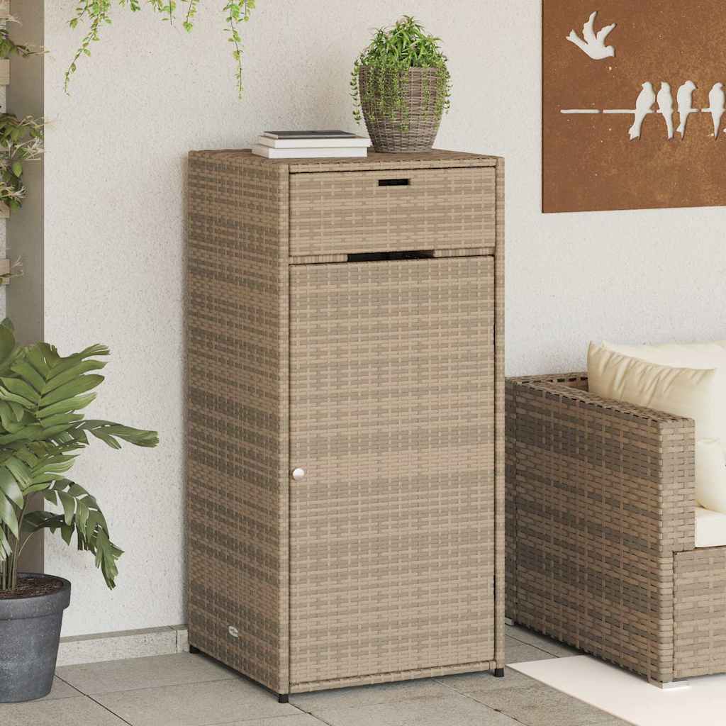 Armadietto Portaoggetti Giardino Beige 55x55x111cm Polyrattan