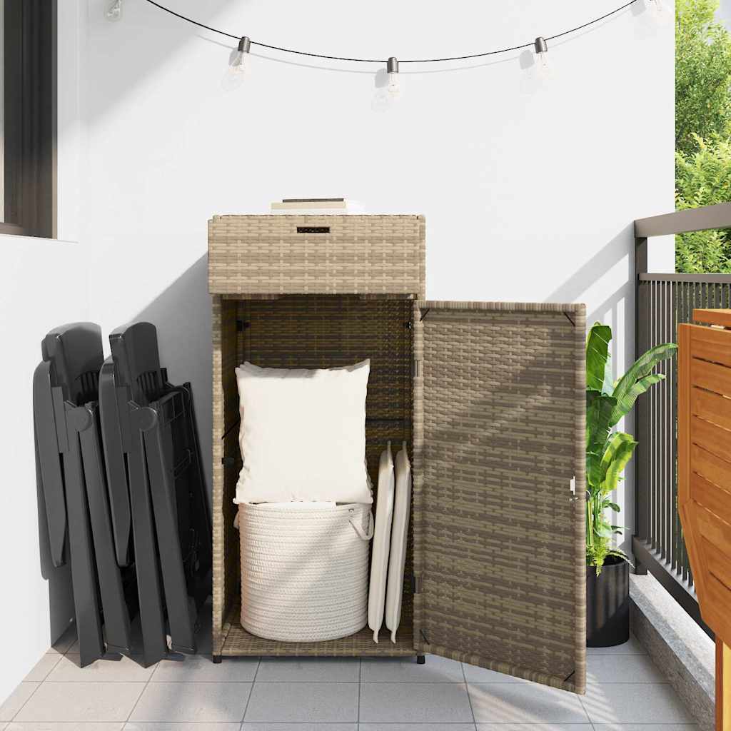 Armadietto Portaoggetti Giardino Beige 55x55x111cm Polyrattan