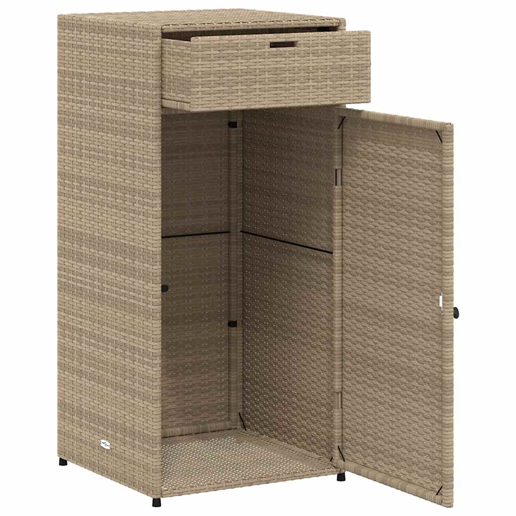 Armadietto Portaoggetti Giardino Beige 55x55x111cm Polyrattan