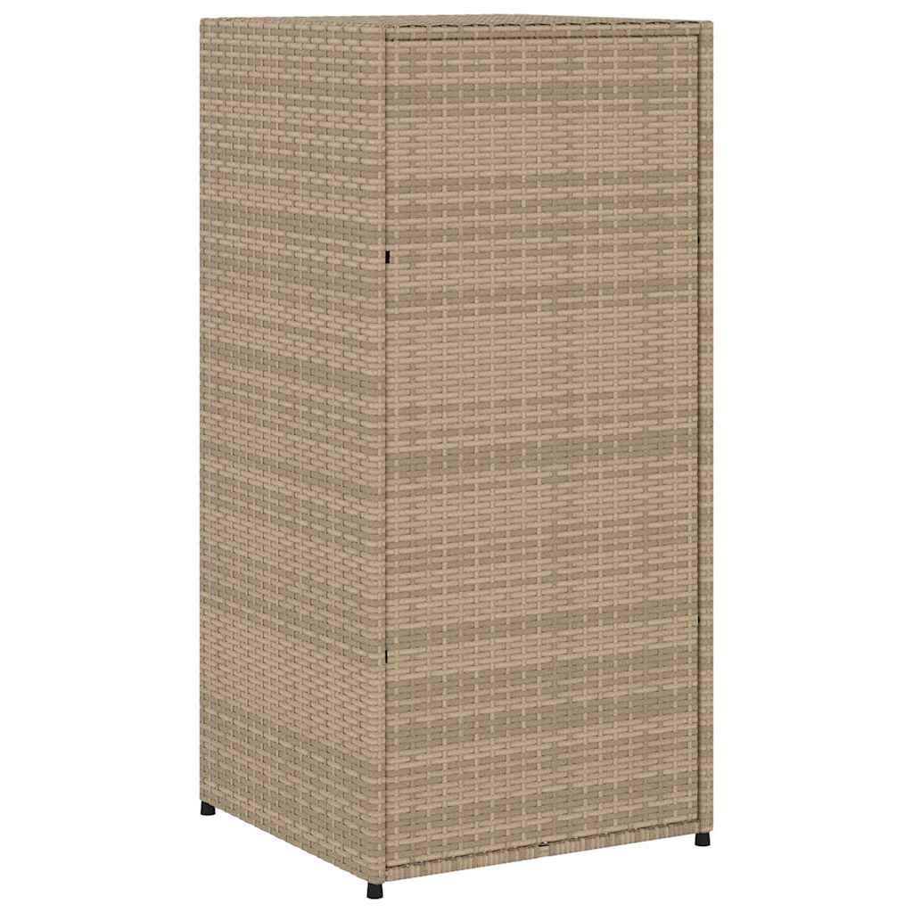 Armadietto Portaoggetti Giardino Beige 55x55x111cm Polyrattan