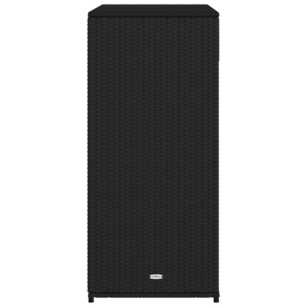Armadietto Portaoggetti Giardino Nero 105x55x113cm Polyrattan