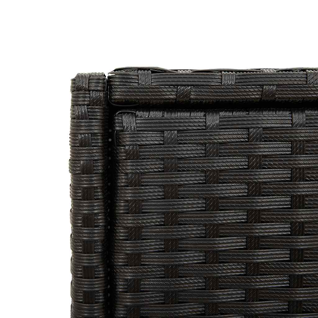 Armadietto Portaoggetti Giardino Nero 105x55x113cm Polyrattan