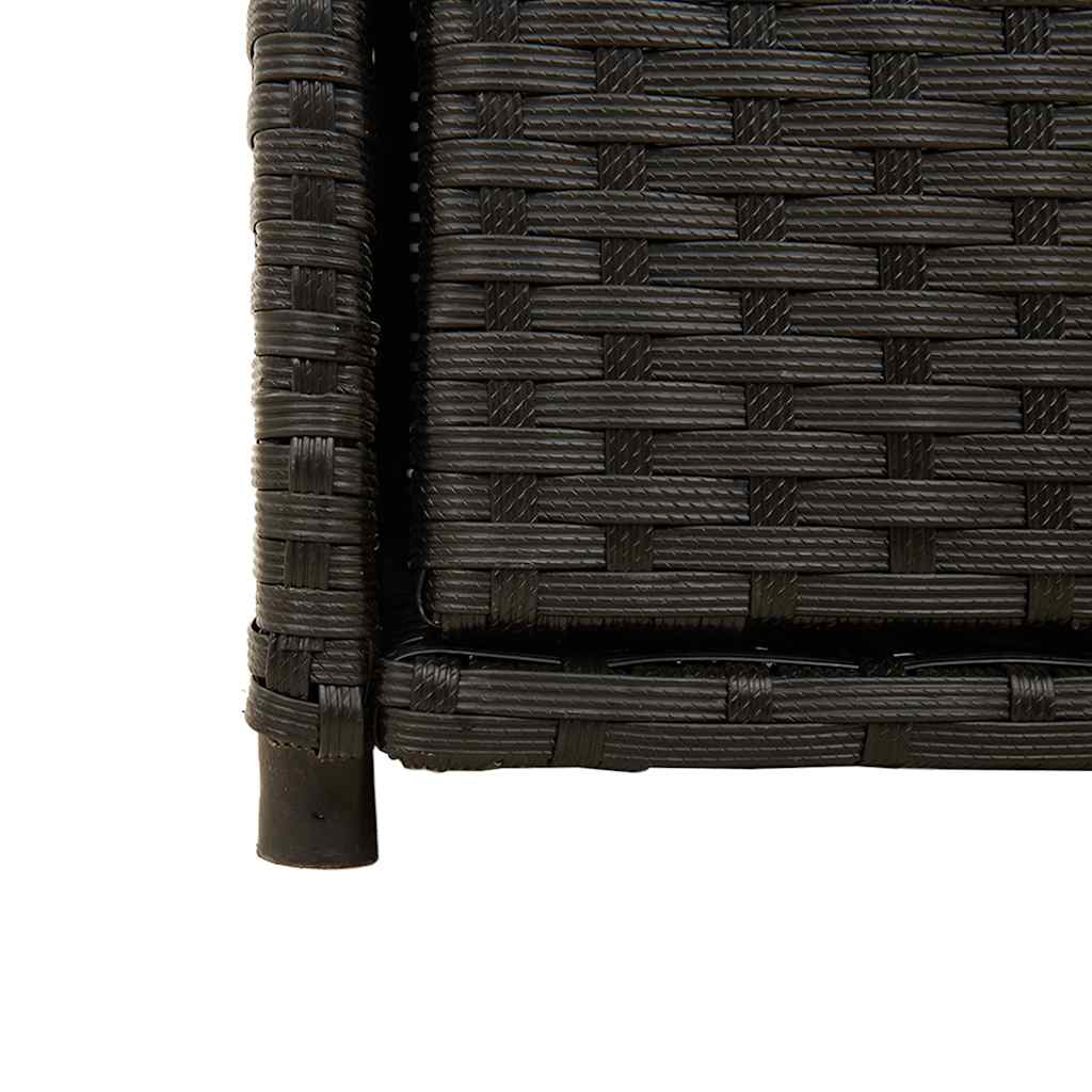 Armadietto Portaoggetti Giardino Nero 105x55x113cm Polyrattan
