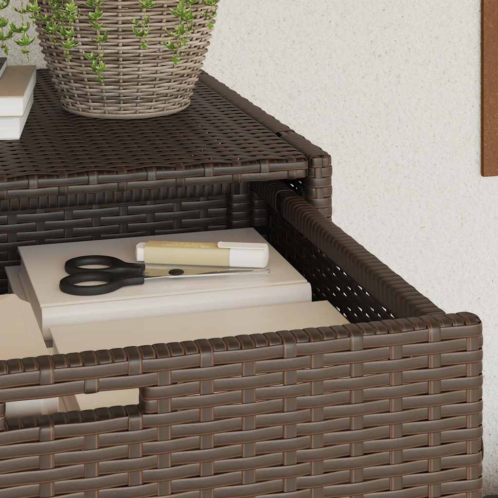 Armadietto Portaoggetti Giardino Marrone 105x55x113 Polyrattan