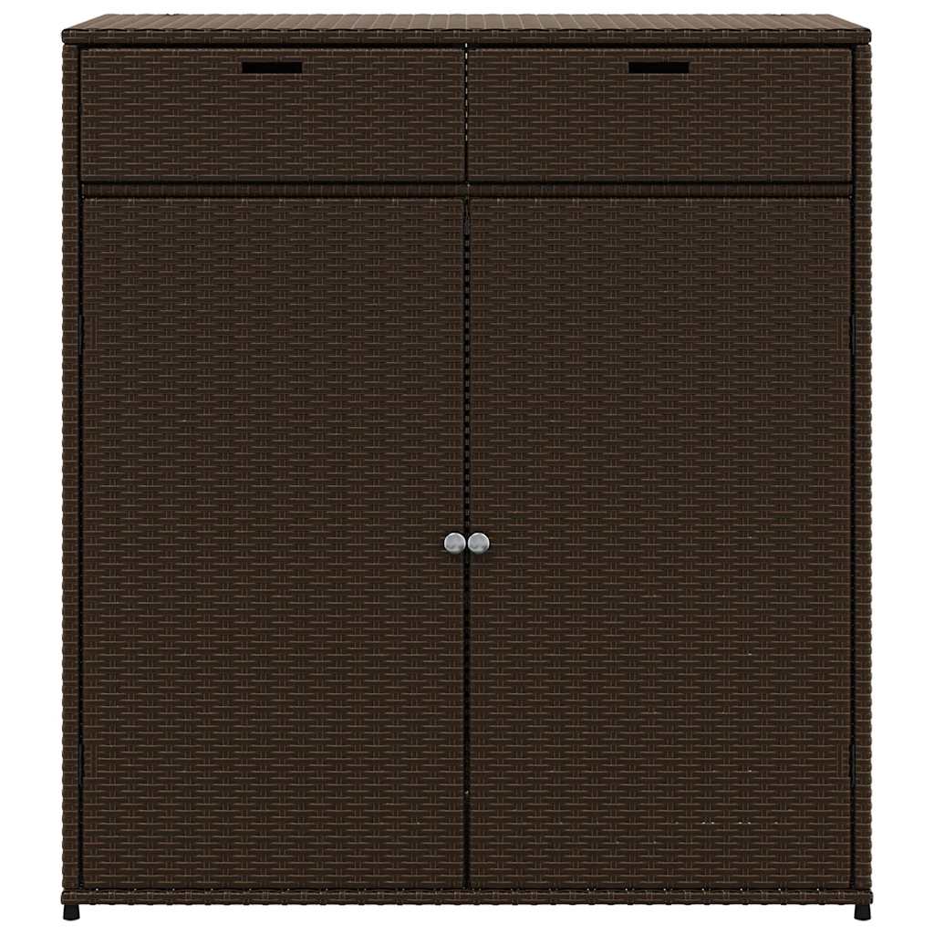 Armadietto Portaoggetti Giardino Marrone 105x55x113 Polyrattan