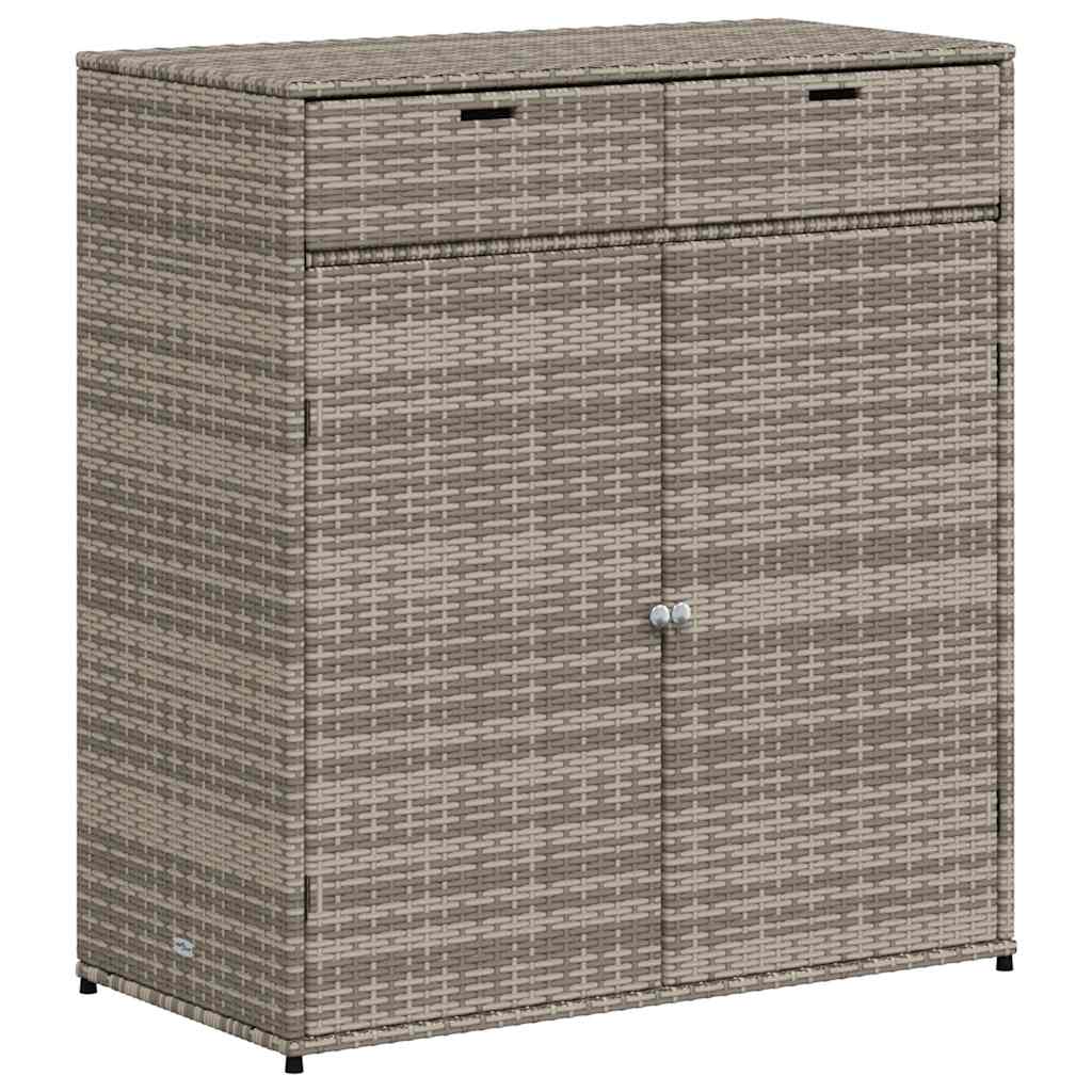 Armadietto Portaoggetti Giardino Grigio 105x55x113cm Polyrattan