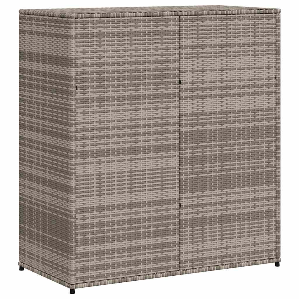 Armadietto Portaoggetti Giardino Grigio 105x55x113cm Polyrattan