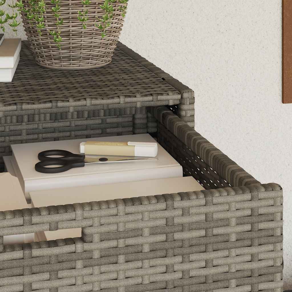 Armadietto Portaoggetti Giardino Grigio 105x55x113cm Polyrattan