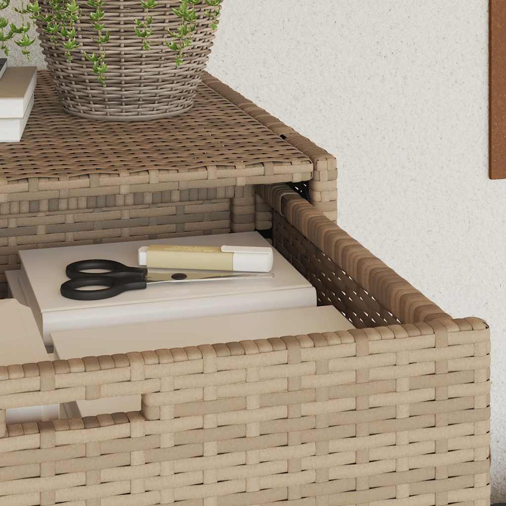 Armadietto Portaoggetti Giardino Beige 105x55x113cm Polyrattan