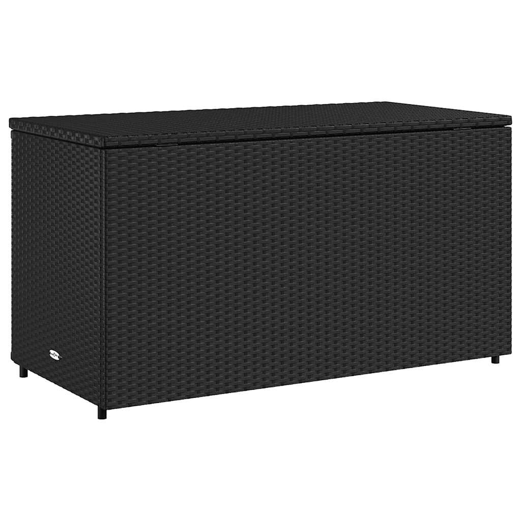 Armadietto Portaoggetti Giardino Nero 110x55x60,5cm Polyrattan