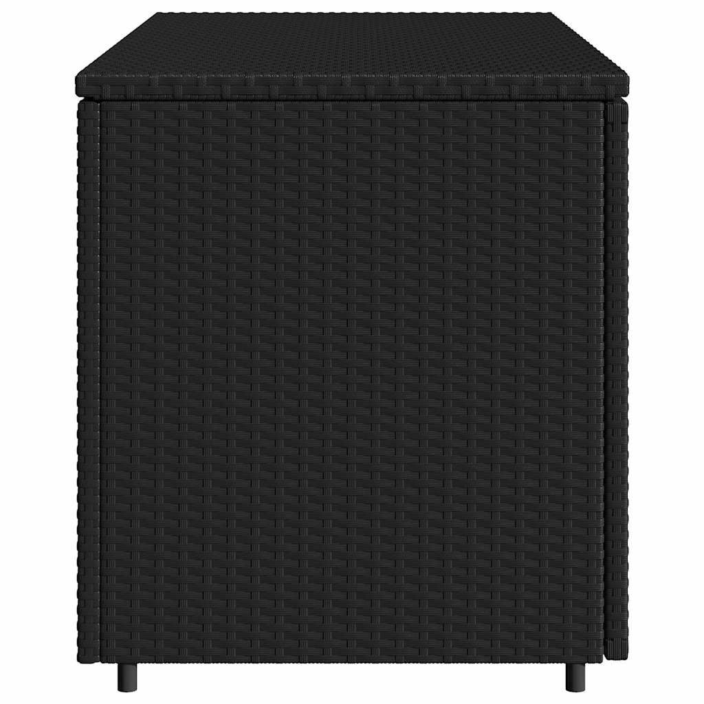 Armadietto Portaoggetti Giardino Nero 110x55x60,5cm Polyrattan