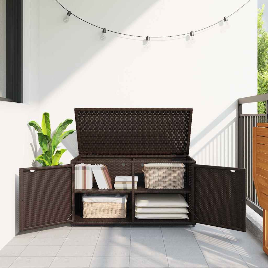 Armadietto Portaoggetti Giardino Marrone 110x55x60,5 Polyrattan