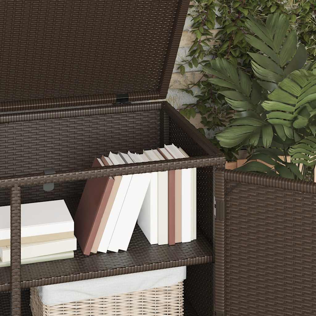 Armadietto Portaoggetti Giardino Marrone 110x55x60,5 Polyrattan