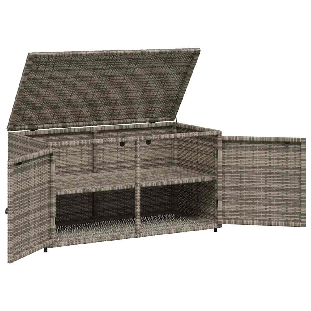Armadietto Portaoggetti Giardino Grigio 110x55x60,5 Polyrattan