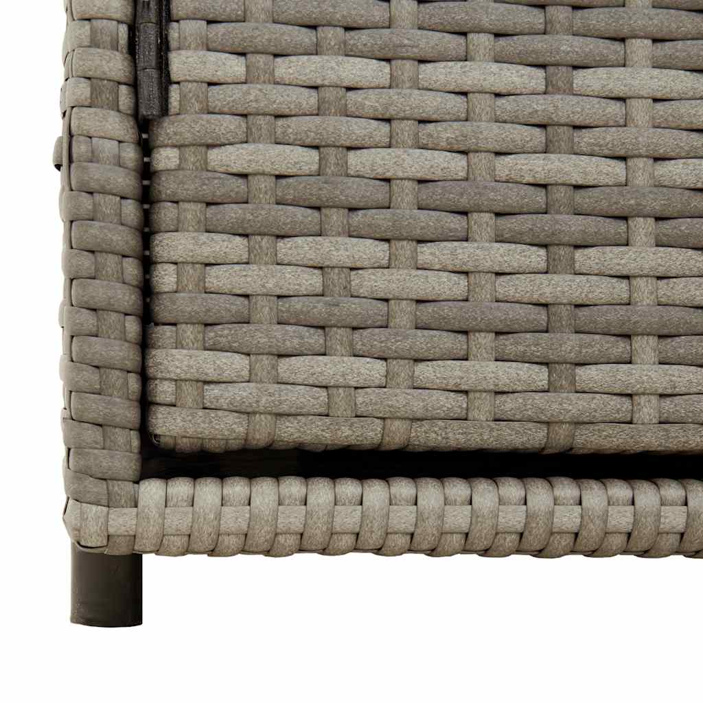 Armadietto Portaoggetti Giardino Grigio 110x55x60,5 Polyrattan