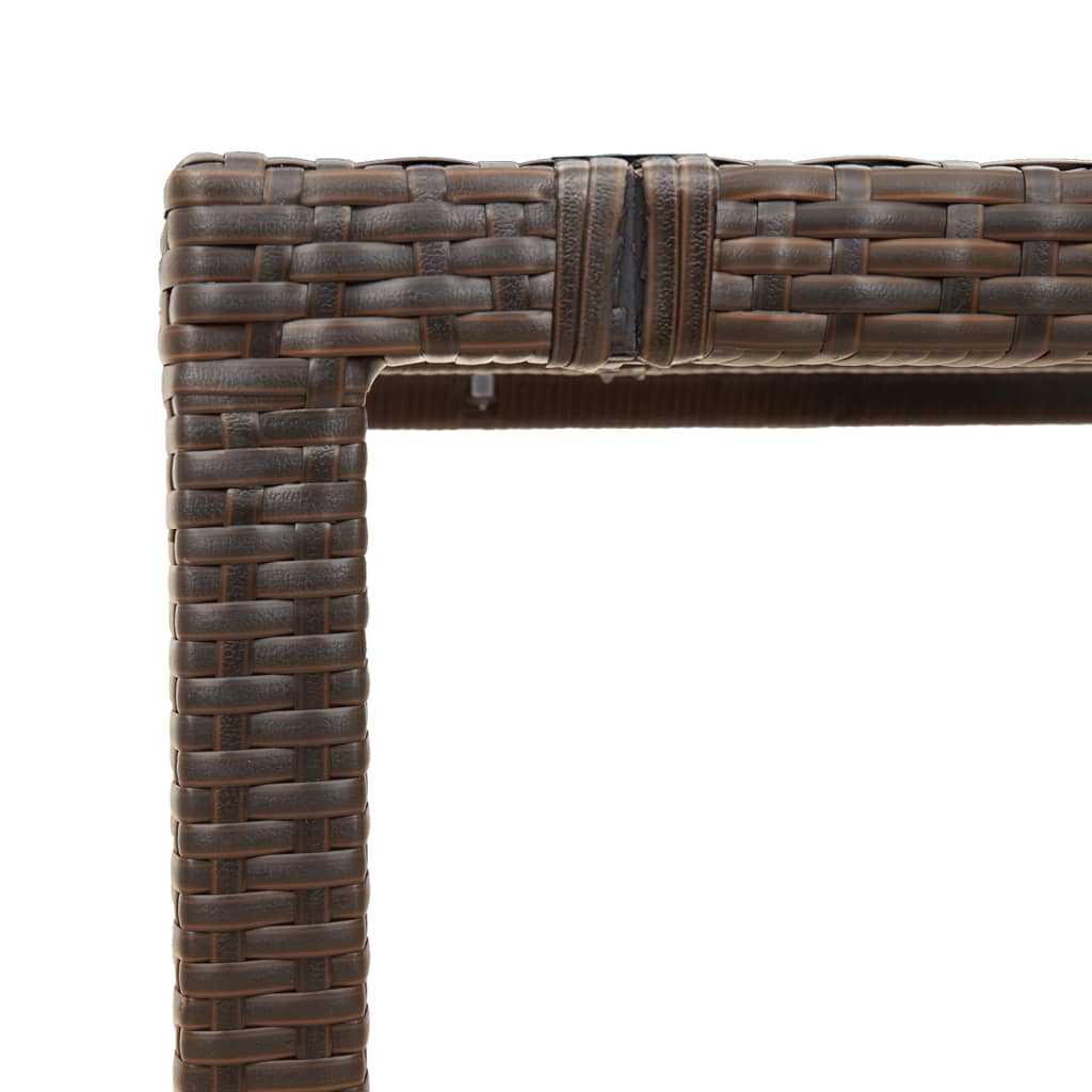 Tavolo Giardino Piano in Vetro Marrone 190x90x75 cm Polyrattan