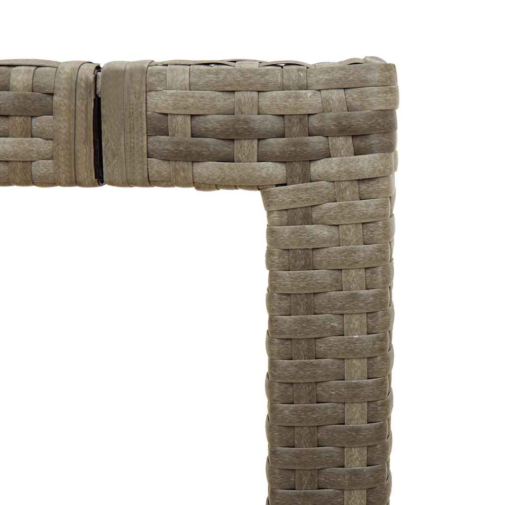 Tavolo da Giardino Piano in Vetro Grigio 190x90x75cm Polyrattan