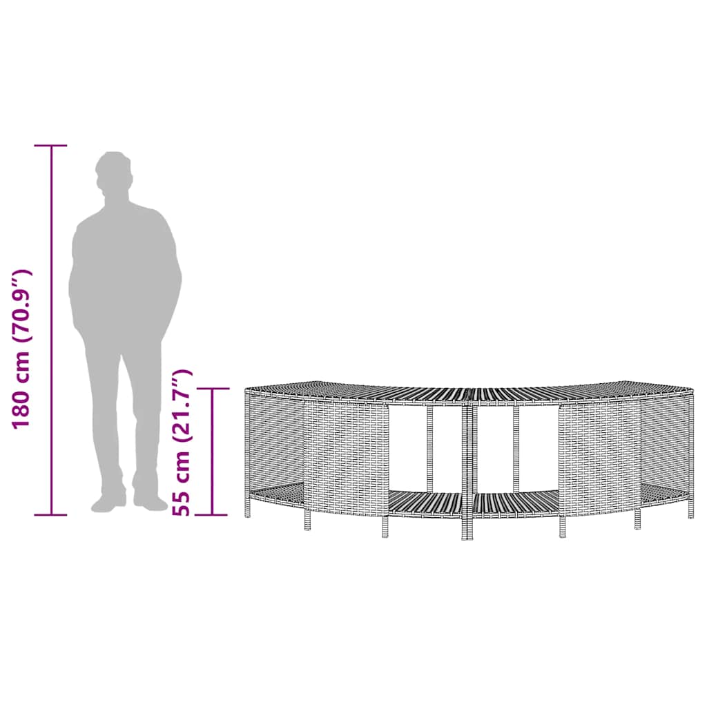 Scaffali Portaoggetti Vasca Idromassaggio 2pz Polyrattan Nero