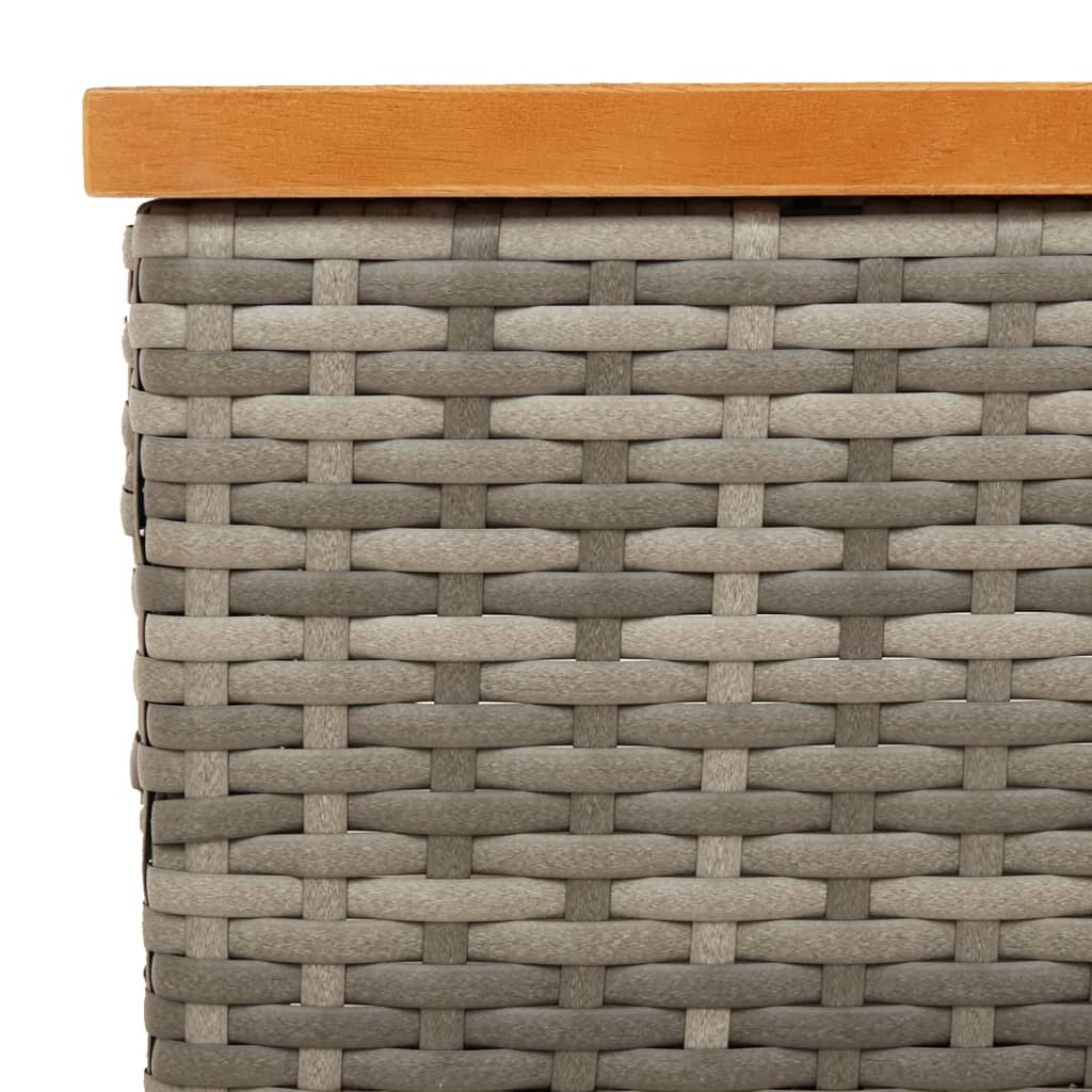 Copertura Base Ombrellone Grigia 70x70x25cm Polyrattan e Acacia