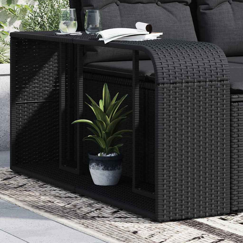 Scaffali portaoggetti 2 pz neri in polyrattan