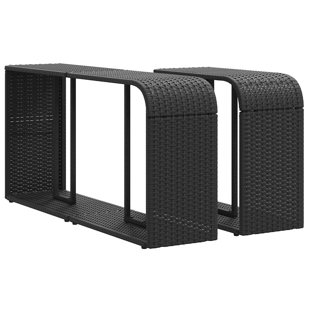 Scaffali portaoggetti 2 pz neri in polyrattan