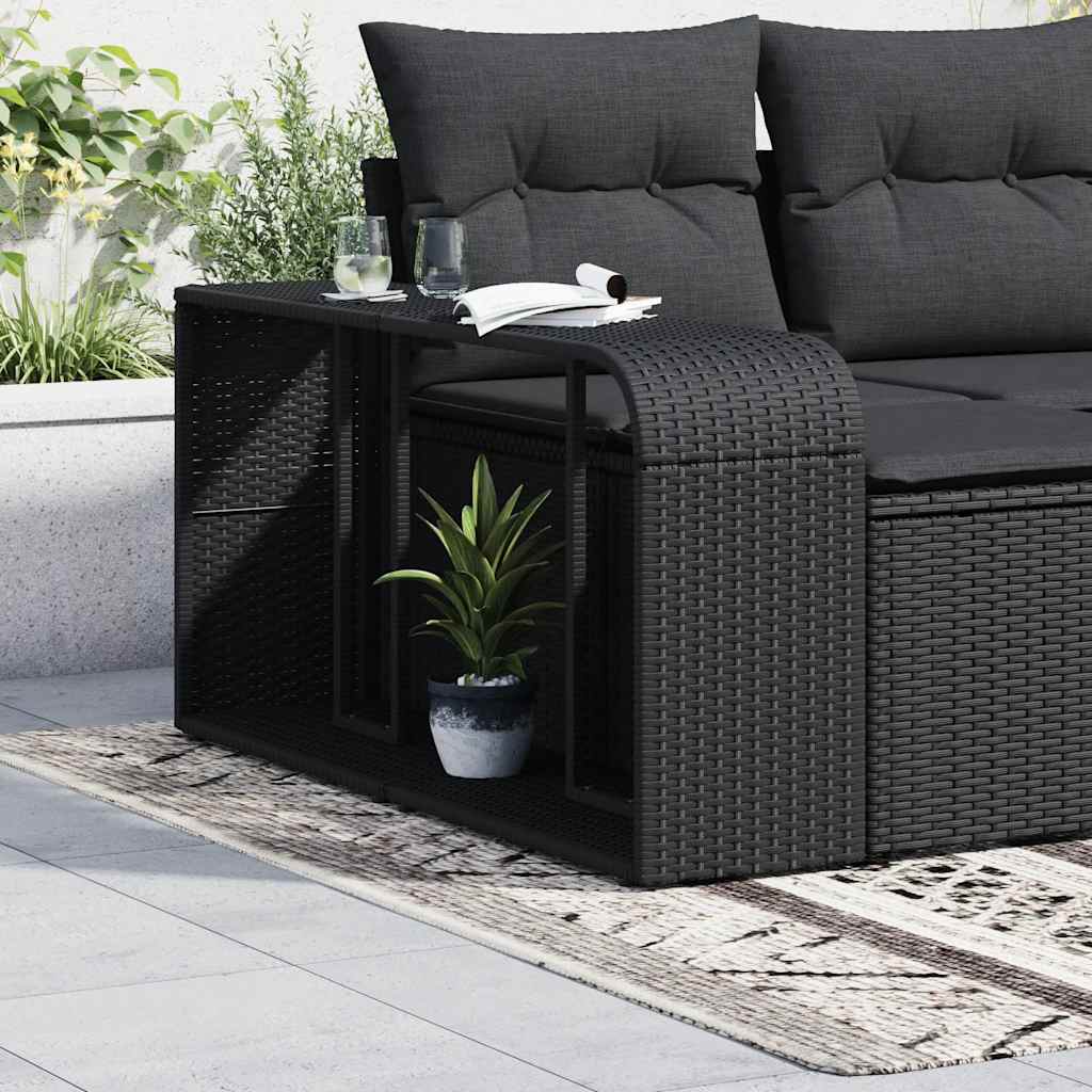 Scaffali portaoggetti 2 pz neri in polyrattan