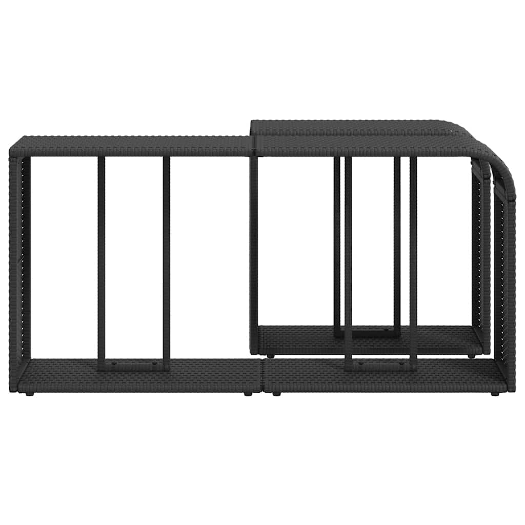 Scaffali portaoggetti 2 pz neri in polyrattan