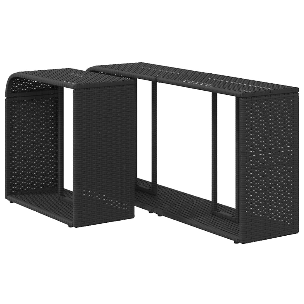 Scaffali portaoggetti 2 pz neri in polyrattan