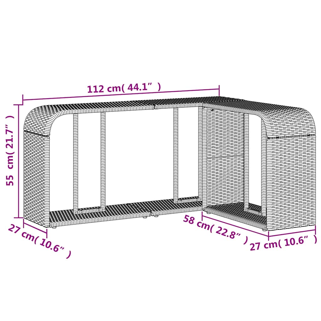 Scaffali portaoggetti 2 pz neri in polyrattan