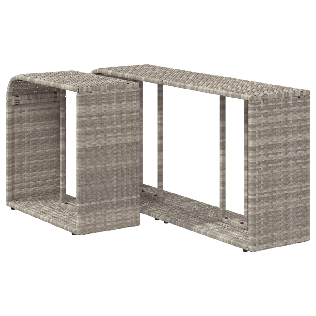 Scaffali Portaoggetti 2 pz Grigio Chiaro in Polyrattan