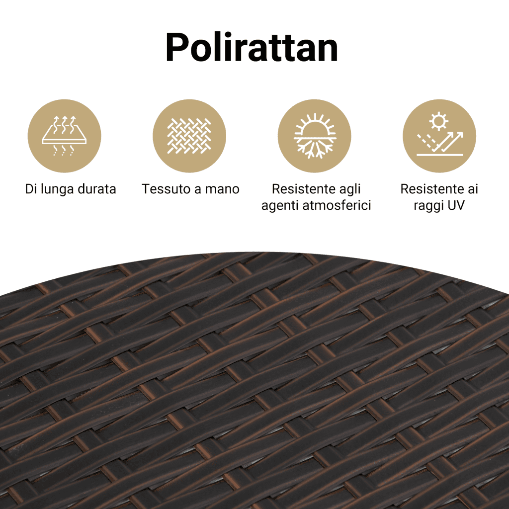 Scaffali Portaoggetti 2 pz Marrone in Polyrattan
