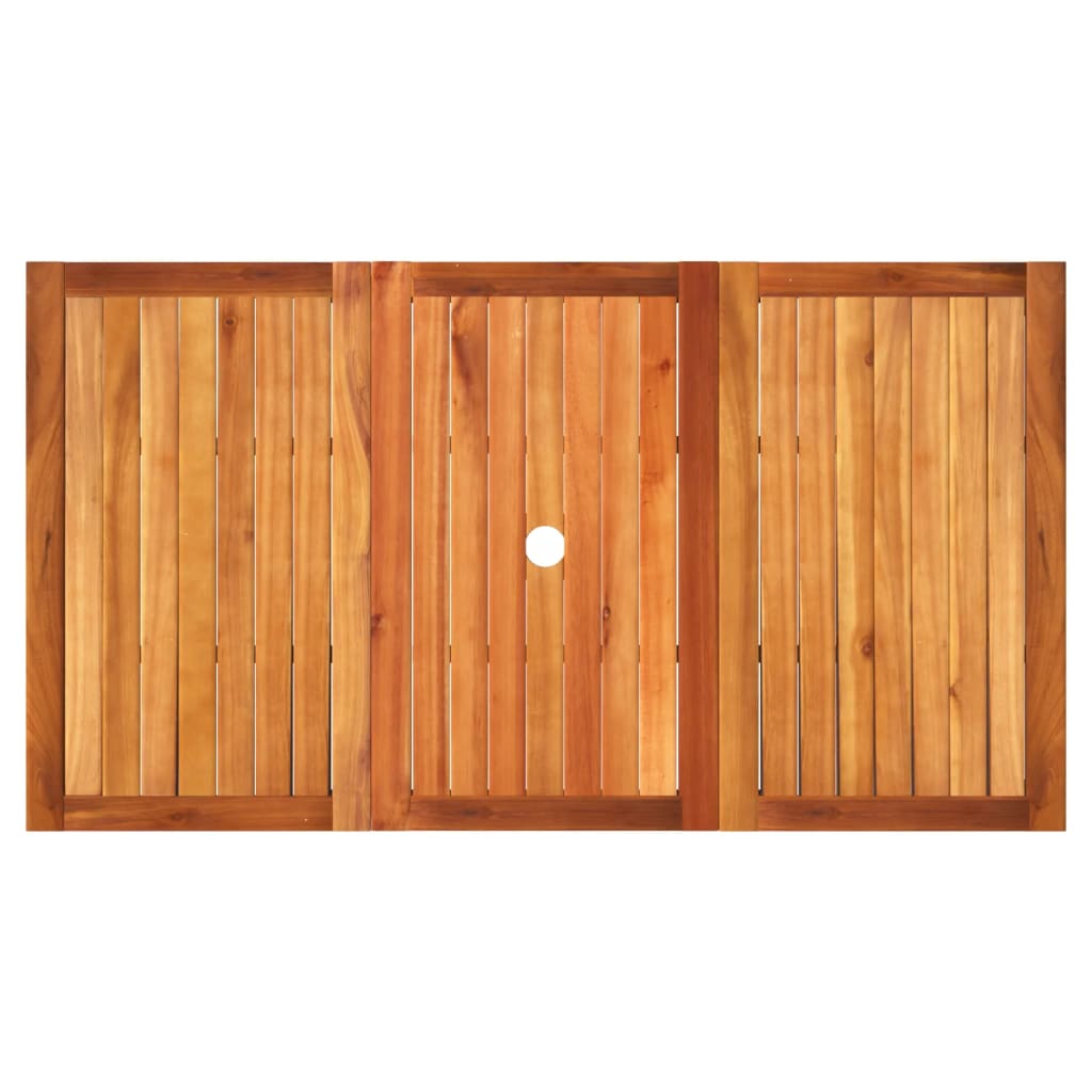 Tavolo da Giardino Nero 140x80x75 cm Polyrattan e Legno Acacia