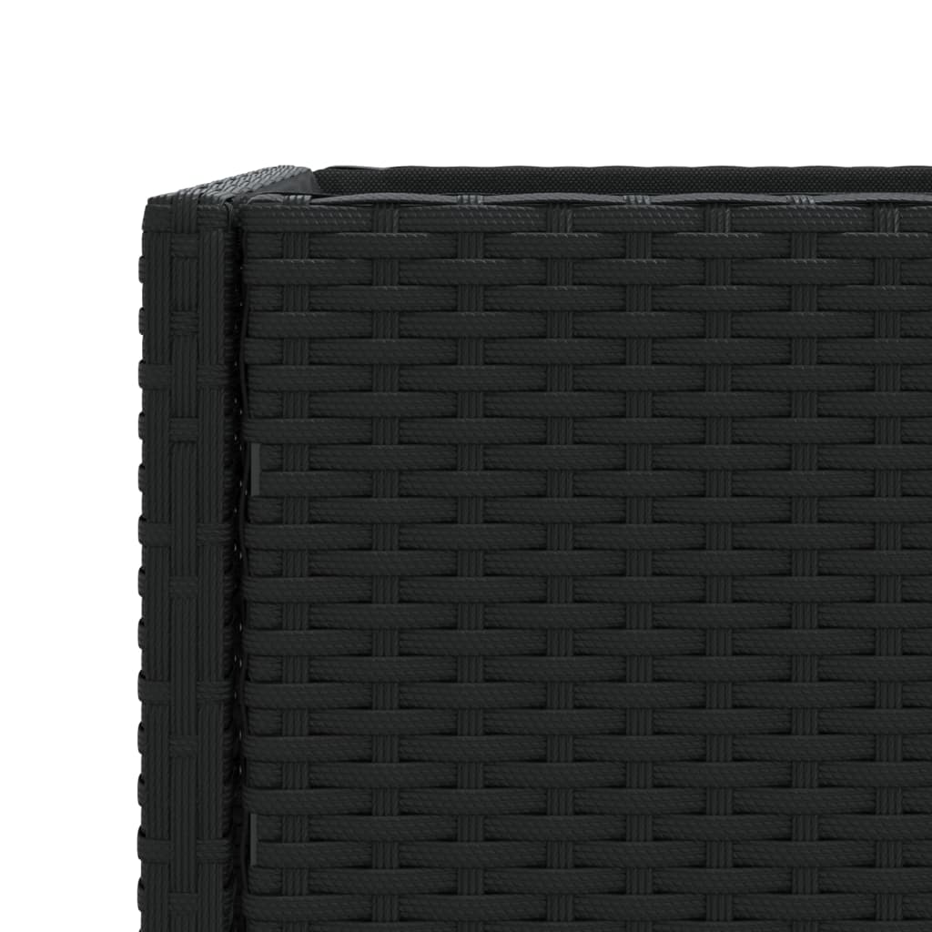 Fioriera da Giardino con Ripiano Nera in Polyrattan