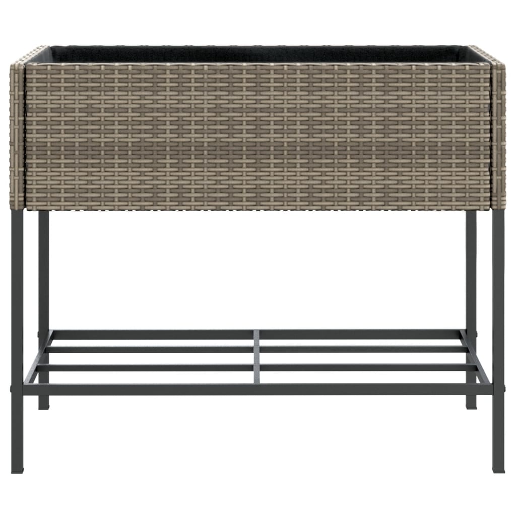 Fioriera da Giardino con Ripiano Grigia in Polyrattan