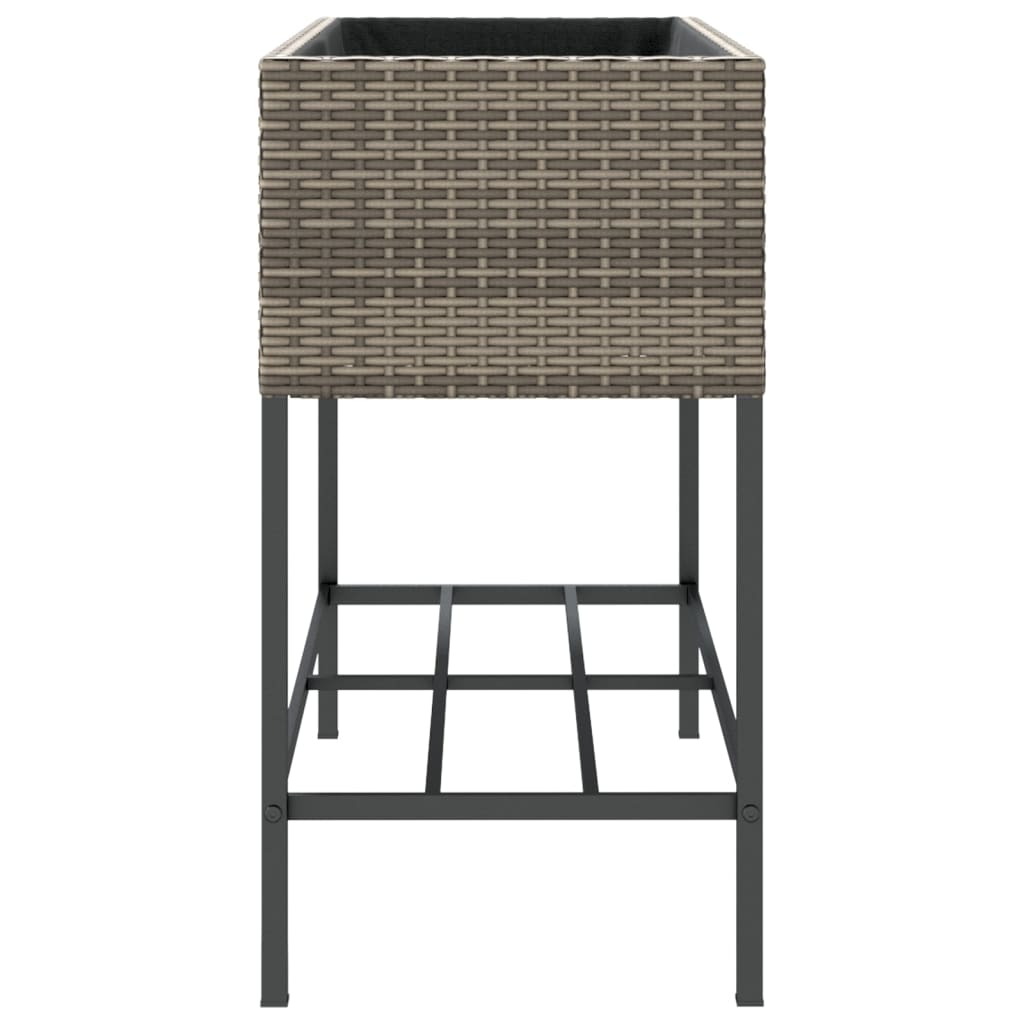 Fioriera da Giardino con Ripiano Grigia in Polyrattan